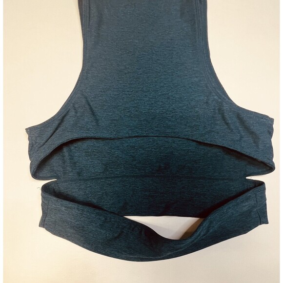 Outdoor Voices Cropped Sports Top Tank Split Back Compression  Blue XS - Picture 4 of 5